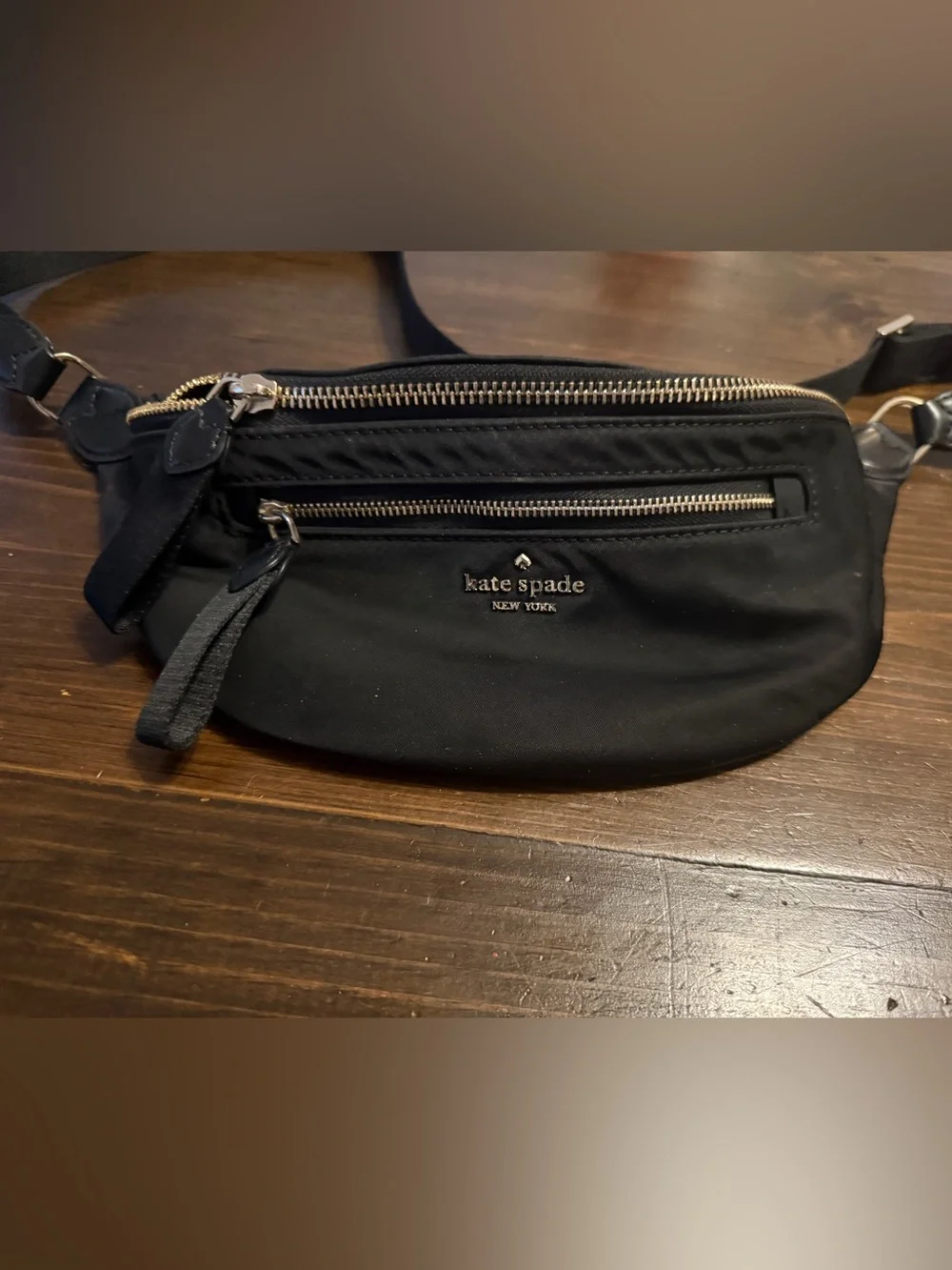 kate spade Black Nylon Belt Bag with Gold Hardware